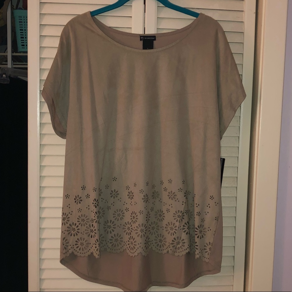 Top with beautiful flower detail along the bottom